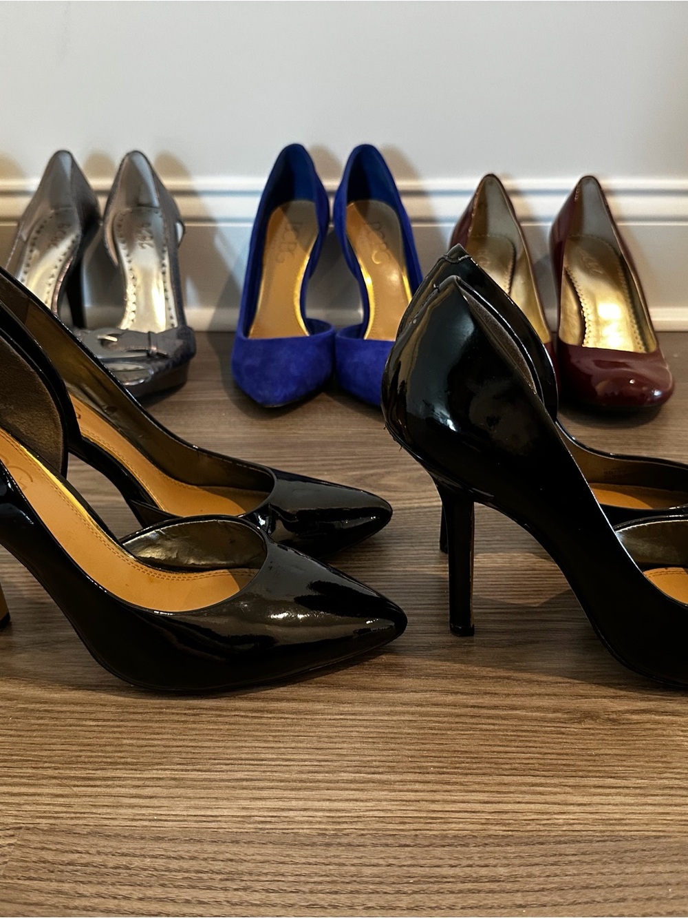 Classic Black Patent Pointed-Toe Pumps - Women's Heels- 2 pairs